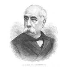 FRANCESCO CRISPI Prime Minister of Italy - Antique Print 1887
