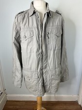 Topman Mens Khaki Miltary Style Light Cotton Jacket Size L