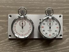 Vintage Breitling Wakmann Stopwatch Set on a Dash Panel Serviced Rally Timer 1