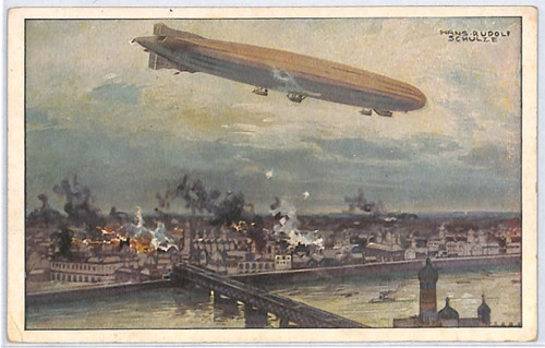 Zeppelin ww1 art propaganda - zeppelin,