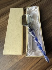 Vintage Hand Held Decorative Magnifying Glass with Purple & Silver  Glass Handle