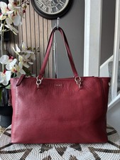 Genuine Red leather DKNY Tote bag Handbag