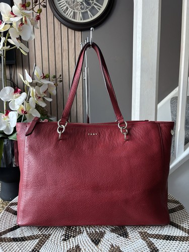 Genuine red leather dkny - red, tote