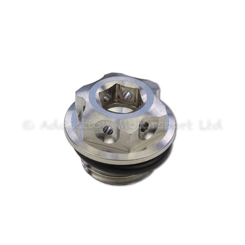 Titanium engine oil filler - engine,