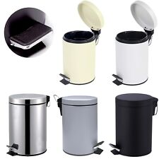 3 LITRE SMALL S/S PEDAL BIN BATHROOM KITCHEN TOILET RUBBISH IN 4 COLOURS
