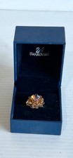Vintage 1950’s Sarah Coventry Designer Gold Plated Amber Blossom Dress Ring