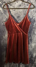 Dark Red Velvet Short Strappy