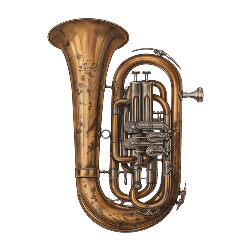 Tuba musical instrument - musical, self