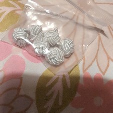 6 X White Silk Chinese Knot