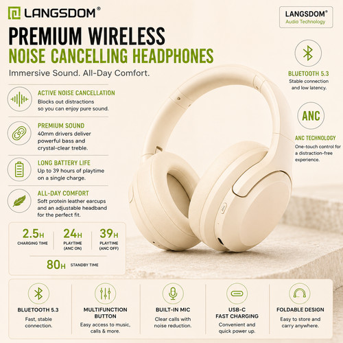 Langsdom anc bluetooth 4 - bluetooth, 5.4