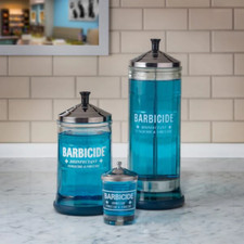 Barbicide glass jar - glass,