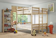Moon 4ft 6 Double Solid Pine Bunk Bed with End Ladder (EB76)