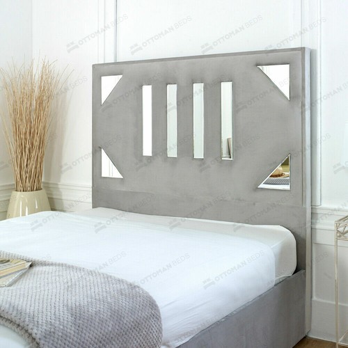 Mirrored upholstered bed - mirrored,