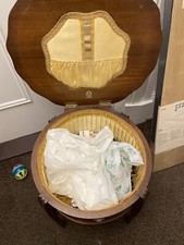 antique sewing box on legs