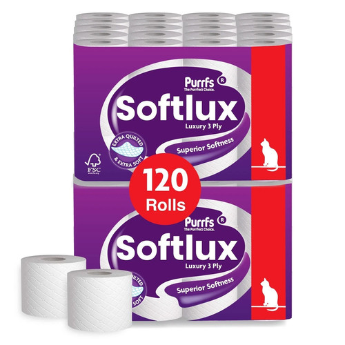 120 rolls softlux 3ply - softlux, luxury