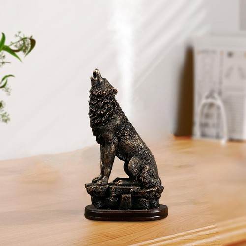 Polyresin wolf figurine desk - polyresin,