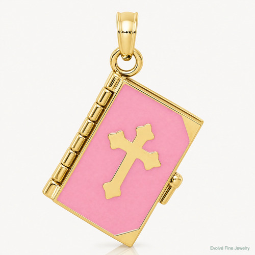 14k yellow gold pink - 3d,
