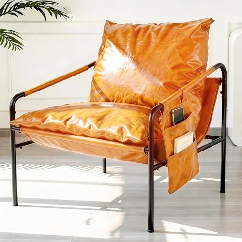 Modern faux leather armchair - faux,