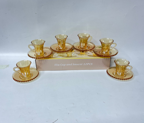 12pcs gold glass tea coffee - 12pcs,