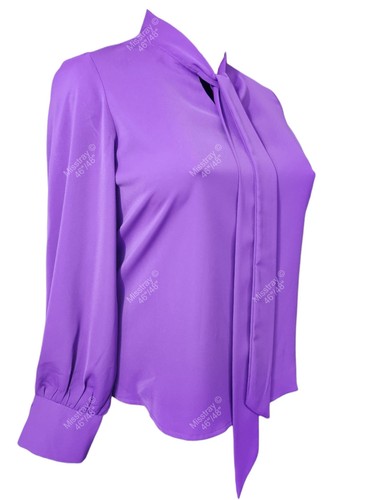 Purple pullover pussybow tie