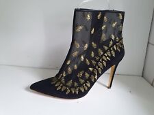 RUPERT SANDERSON DESIGNER UK 7 EU 40 WOMENS BLACK HEELS ANKLE BOOTS SHOES NARROW