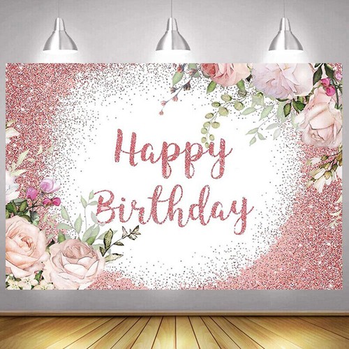 Happy birthday backdrop - happy, rose