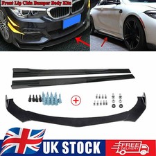 Gloss Front Bumper Spoiler Lip + Side Skirts Splitter For 1 Series E82 E88 Coupe