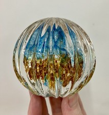 Lovely blue and amber ribbed