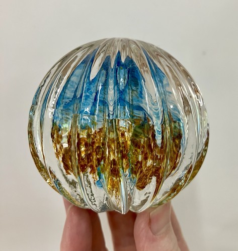 Lovely blue and amber - , ribbed