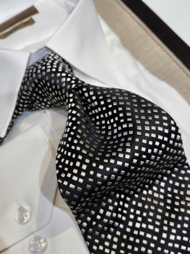 Charvet silk tie necktie black - charvet,