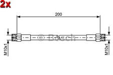 Brake Hose 2x BOSCH Fits BMW
