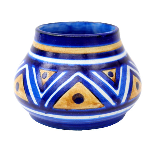 Art pottery vase aztec mid - art,