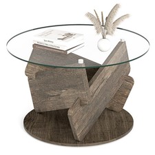COSTWAY Round Glass Coffee