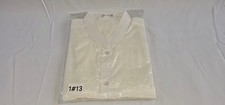Thai Silk White V-Neck Button