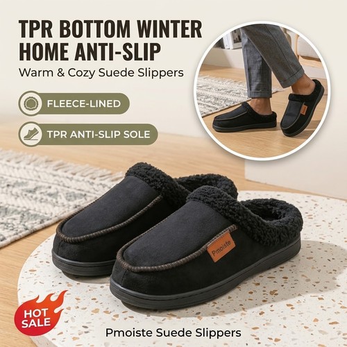 Men winter slippers - slippers, faux