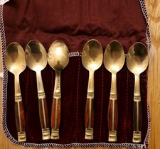 Vintage Set of 6 Small Brass