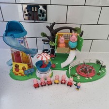 Peppa Pig Fairground Playground Playset Bundle Helter Skelter Tree House & More
