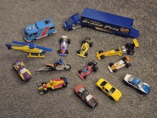 Micro Machines Racing Car Lot With Semi Truck Helicopter Bike And Drag Racer