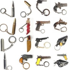 RARE Keyrings Keychains: Cap Guns, Inert Bullets, Mini Swords Vintage Retro 80's