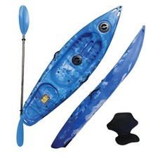 Riber Deluxe One Man Sit On Top Kayak + Paddle & Backrest R-1005-Blue/White