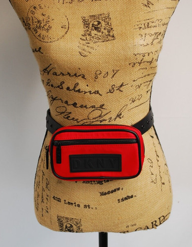 Dkny red black belted - dkny, red/black