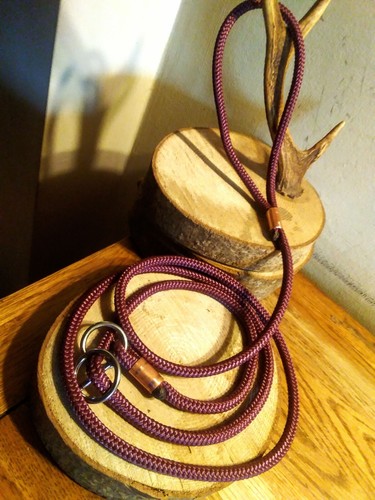Handmade 8mm gun dog slip - , lead
