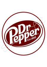 Dr Pepper 7.5" Round Edible Icing Sheet Cake Topper White Background