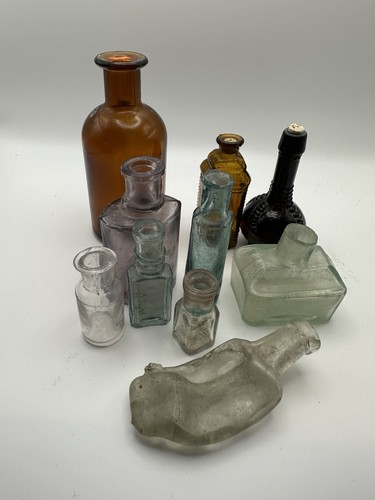 Vintage glass bottle - vintage, lot
