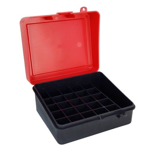 Red cartridge box holds - ,