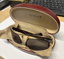 Jigsaw Tess Ladies Sunglasses Brown Wrap Rimless Hard Case And Cloth