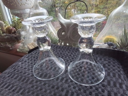 Art deco pair clear glass - art,