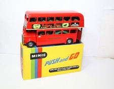 Triang Minic Double Deck Bus In Original Box - Near Mint 1950s Push and Go