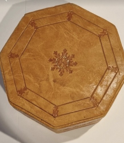 Vintage leather embossed gold - leather,