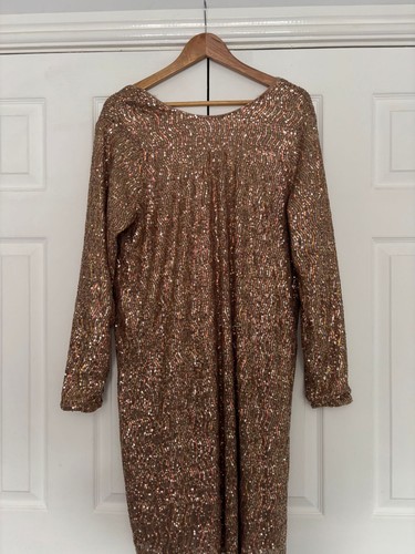 Gold bronze sequin dress - gold/bronze,